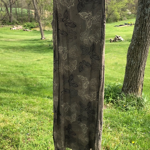 Butterfly Print Batik Rayon Maxi Sundress Medium - Picture 4 of 4